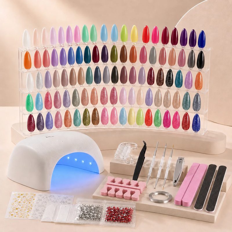 Beetles Color Enchantment Gel Nail Starter Kit 80Pcs 55 Colors